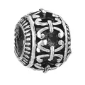 Retro s925 silver hollow bead with scroll patterns and oxidized finish for DIY bracelets - Scroll Chain Texture Hollow Spacer Style (40)