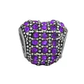 Silver bead charm with sparkling purple crystals for DIY jewelry bracelets - Standard Spec / Purple Full Rhinestone Bead (14)