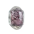 Pink zebra pattern faceted glass charm for DIY bracelets in polished finish - Pink Purple Zebra Pattern Faceted Style