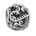 Vintage S925 silver hollow bead with floral patterns and dotted texture for DIY bracelet - Granular Hollow Floral Ball Style (42)