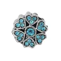 Silver flower charm with sky blue crystal heart petals for DIY beaded bracelets - Standard Spec / Sky Blue Heart Petal Flower (17)