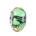 Green faceted glass charm bead with black LOVE heart text for DIY jewelry bracelets - Pale Green LOVE Heart Style