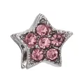 Silver star charm bead with six pink crystals for DIY bracelet making - Star Center (42)