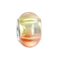 DIY jewelry charm bead in yellow to pink resin gradient with silver metal core - Yellow Orange Pink Gradient Style