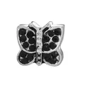 Silver butterfly charm with black crystals for DIY bracelets and jewelry - Standard Spec / Black Rhinestone Butterfly (24)