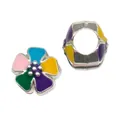 DIY Charm-Anhänger mit bunten Emaille-Blütenblättern und silberner Hohlstruktur - Bunte Blume (17468) / 1 Stück(9x10mm)