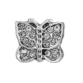 Silver butterfly charm with sparkling zircon inlay for DIY bracelet and jewelry making - Standard Spec / White Zirconia Butterfly (27)