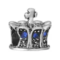 Silver crown charm with blue gemstones and cross detail for DIY charm bracelets - Vintage Crown Cross (5)