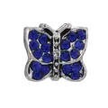 Silver butterfly charm with blue rhinestones for DIY charm bracelets - Standard Spec / Dark Blue Rhinestone Butterfly (28)