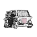 Vintage silver camper van charm with pink heart detail for DIY beaded bracelets - Vintage Camper Heart (9)