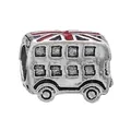 London double decker bus charm with Union Jack pattern in silver finish for bracelets - London Double Decker Bus (11)