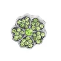 Silver flower charm with green crystal inlay for DIY bracelets and jewelry - Standard Spec / Grass Green Six-petal Flower (37)