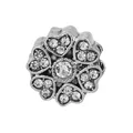 Silver flower bead charm with heart-shaped petals and sparkling rhinestones - Standard Spec / Vintage Silver Heart Petal Flower (38)