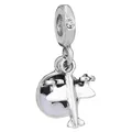 Silver airplane and purple cloud charm with sparkling zircon and enamel finish - Airplane Cloud Pendant (19)