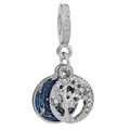 Silver tree of life charm with sparkling crystals and deep blue starry sky enamel - Tree of Life Starry Sky (22)