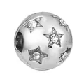Silver bead charm with sparkling star-shaped crystals for DIY bracelet jewelry - Pavé Star Sphere Bead (23)