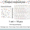 Set of 10 vintage colorful terrazzo pattern wall tile stickers in 15x15cm size - 15x15