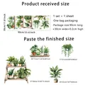 Pegatinas de pared con plantas verdes y mariposas estilo acuarela 90x30cm - 30x90cm