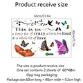 3D butterfly wall stickers with flower vines and love quote for bedroom decor - 40x60cm