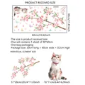 Pegatinas estáticas de flores de cerezo y gato para decorar ventanas del hogar - Estilo Gato Flor De Cerezo (DJ5101) / 30x60cm / Multicolor
