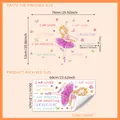 Detail showing cartoon ballet girl wall stickers set with butterflies and floral motifs - Motivational Quotes Ballet Princess (MS8724) / Single Small Sheet