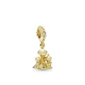 Exquisite gold castle charm pendant featuring a palace design and a sparkling cubic zirconia - Gold Castle Palace Pendant
