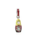 Colorful Russian Matryoshka doll pendant with enamel floral patterns for DIY bracelets - Multicolor
