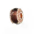Deep purple glass charm with rose gold heart-shaped cutouts and polished finish - Normal Specification / Rose Gold Coffee