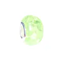 Light green crackle glass bead with large silver metal core for DIY bracelets - Light Green