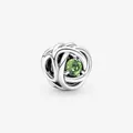 Ewigkeitsknoten-Charm aus 925er Silber mit grünem Edelstein für DIY Armbänder - Frühlingsgrün