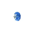 Macro detail of dark blue ice-crack resin charm bead with silver metal core for DIY bracelet - Blue