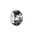 Macro detail of DIY charm bead with black and white ink pattern and silver metal core - 14mm / Black With White Ink (4)