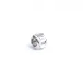 Vue macro d'une perle cylindrique argentée sertie de cristaux baguette pour bijoux DIY - Blanc Transparent (7)