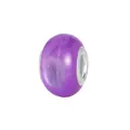 Close-up of purple synthetic opal large hole bead with silver metal core for DIY bracelets - Normal Specification / Purple