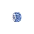 Blue crystal clay charm bead with large hole design for DIY bracelet and necklace making - 7mm*11mm / Light Blue