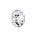 Ink splash glass charm bead with silver core for DIY bracelets in black and white - Normal Specification / White With Black Dots (2)