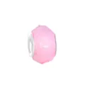 Perle à facettes rose en acrylique avec noyau en argent pour bracelet DIY - Rose