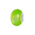 Translucent green cat eye bead with silver core for DIY jewelry and charm bracelets - Normal Specification / Grass Green