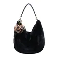 Bolso tote negro de piel sintética con colgante de leopardo de corazón y correa de cuero - Con Colgante / Negro