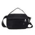Grand sac fourre-tout noir en nylon et sac à bandoulière pour sport et loisirs - Noir