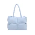 Borsa tote imbottita azzurra dal design minimalista con ampie cuciture trapuntate - Blu