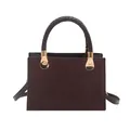 Borsa a tracolla vintage in pelle scamosciata marrone scuro con manici intrecciati - caffè