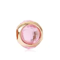 Sparkling pink teardrop bead in rose gold casing for DIY bracelets and jewelry making - Pink Water Drop Bead