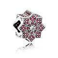 Exquisiter sechsblättriger Blumenanhänger mit rosa Kristallen für DIY Armbänder - Lila Strass Blume Stern (F9-29)