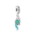 Vibrant enamel parrot pendant charm with sparkling cubic zirconia on a white background - Tropical Parrot Style (F3-22)