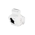 Macro detail of cartoon glove thumb charm in silver with white enamel finish - White