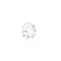 Macro view of transparent faceted crystal bead with a silver metal core for DIY bracelets - Clear