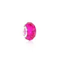 Macro shot of rose pink faceted glass bead with silver metal core for DIY bracelets - Rose Red