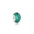 Faceted emerald green crystal bead with silver core for DIY jewelry bracelets - Emerald Green