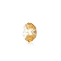 Amber multifaceted crystal glass charm bead with silver core for DIY bracelets - Yellow